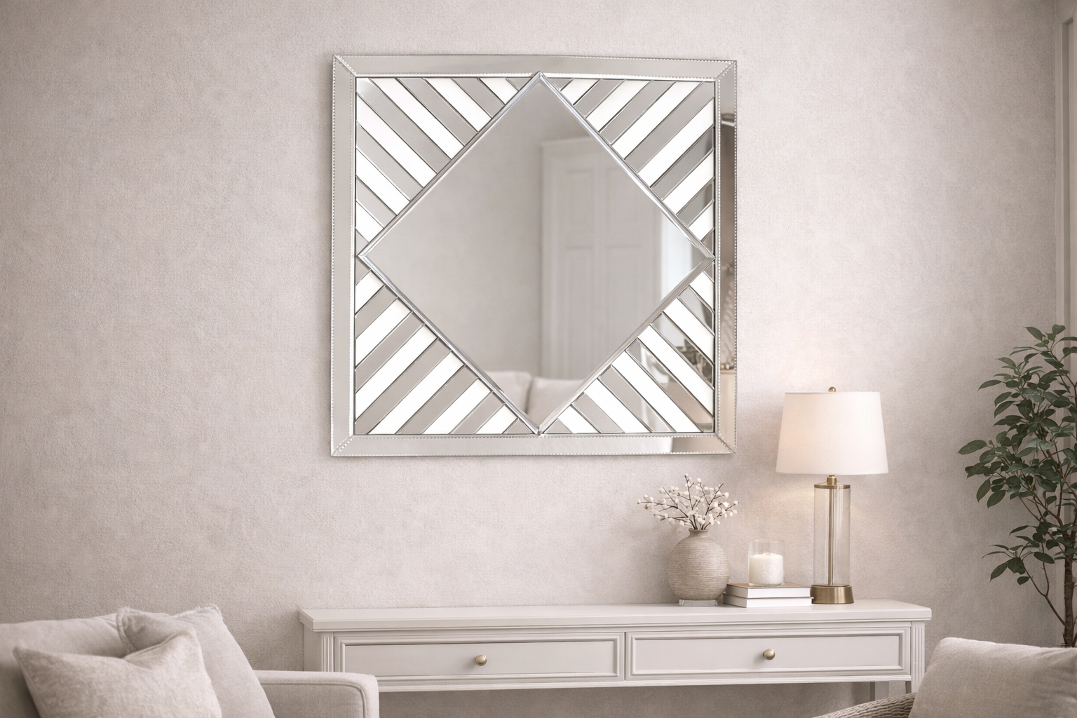Silver Venetian Mirror Square Design For Walls Silver Venetian Mirror Square Design For Walls